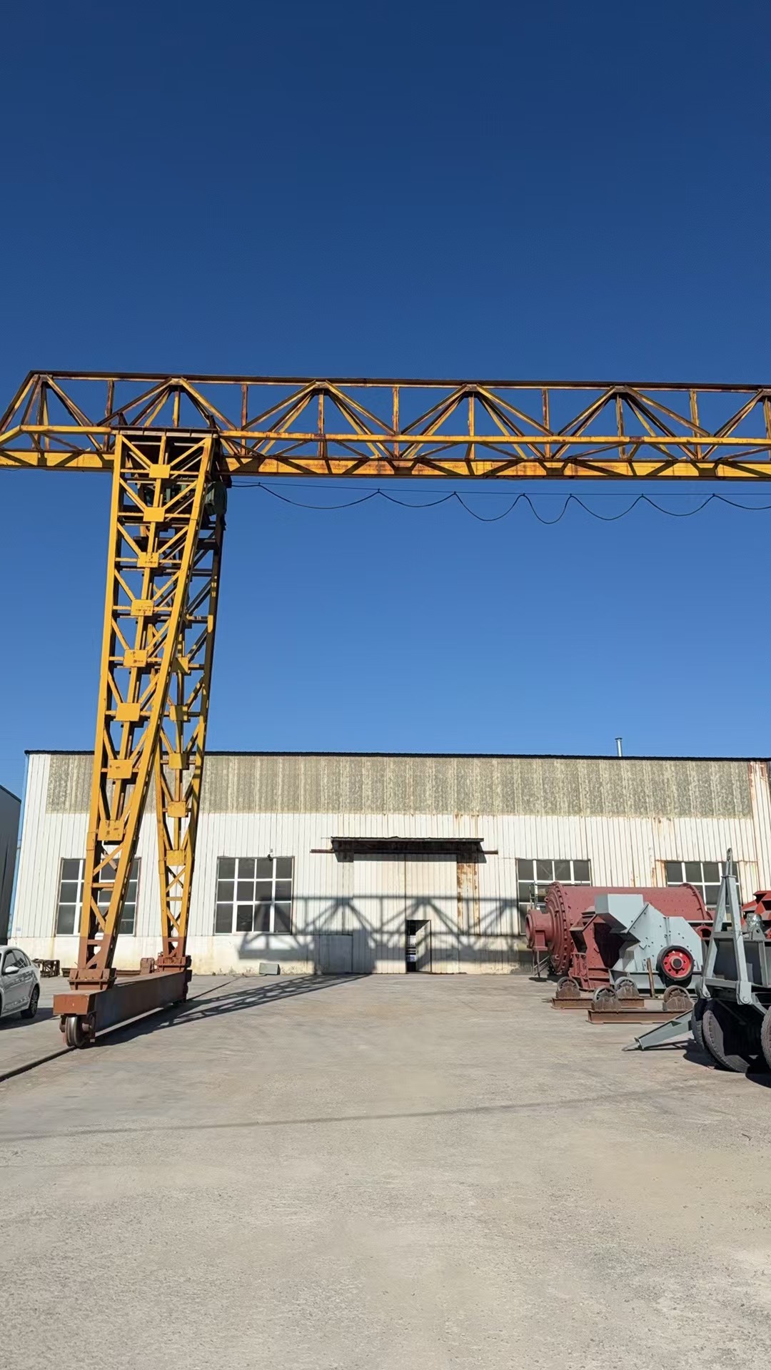 Factory yard and crane at Zhengzhou Zhongji Machinery