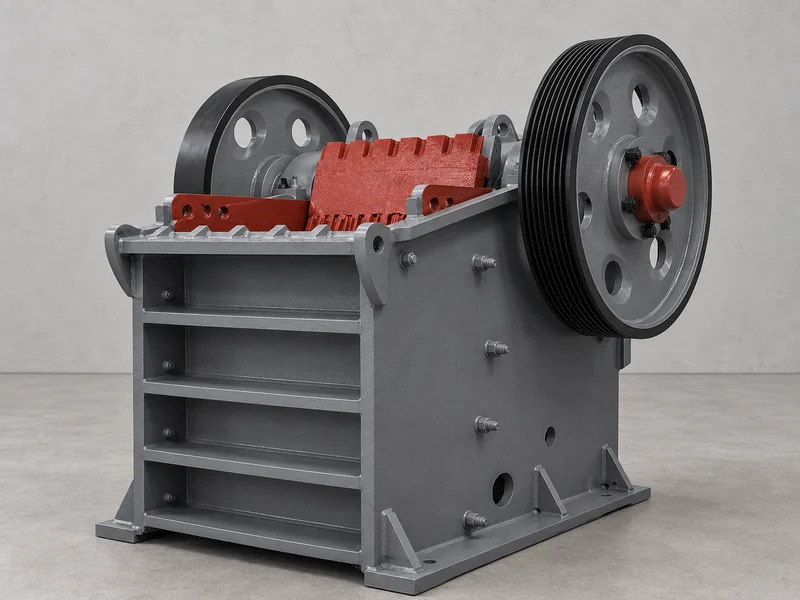 Jaw Crusher presentation illustration, restaged from existing equipment reference