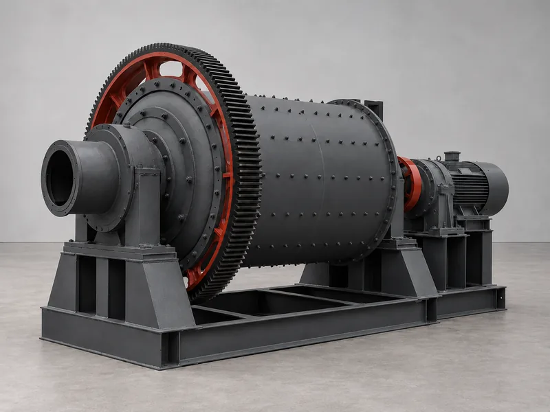 Ball Mill presentation illustration, restaged from existing equipment reference