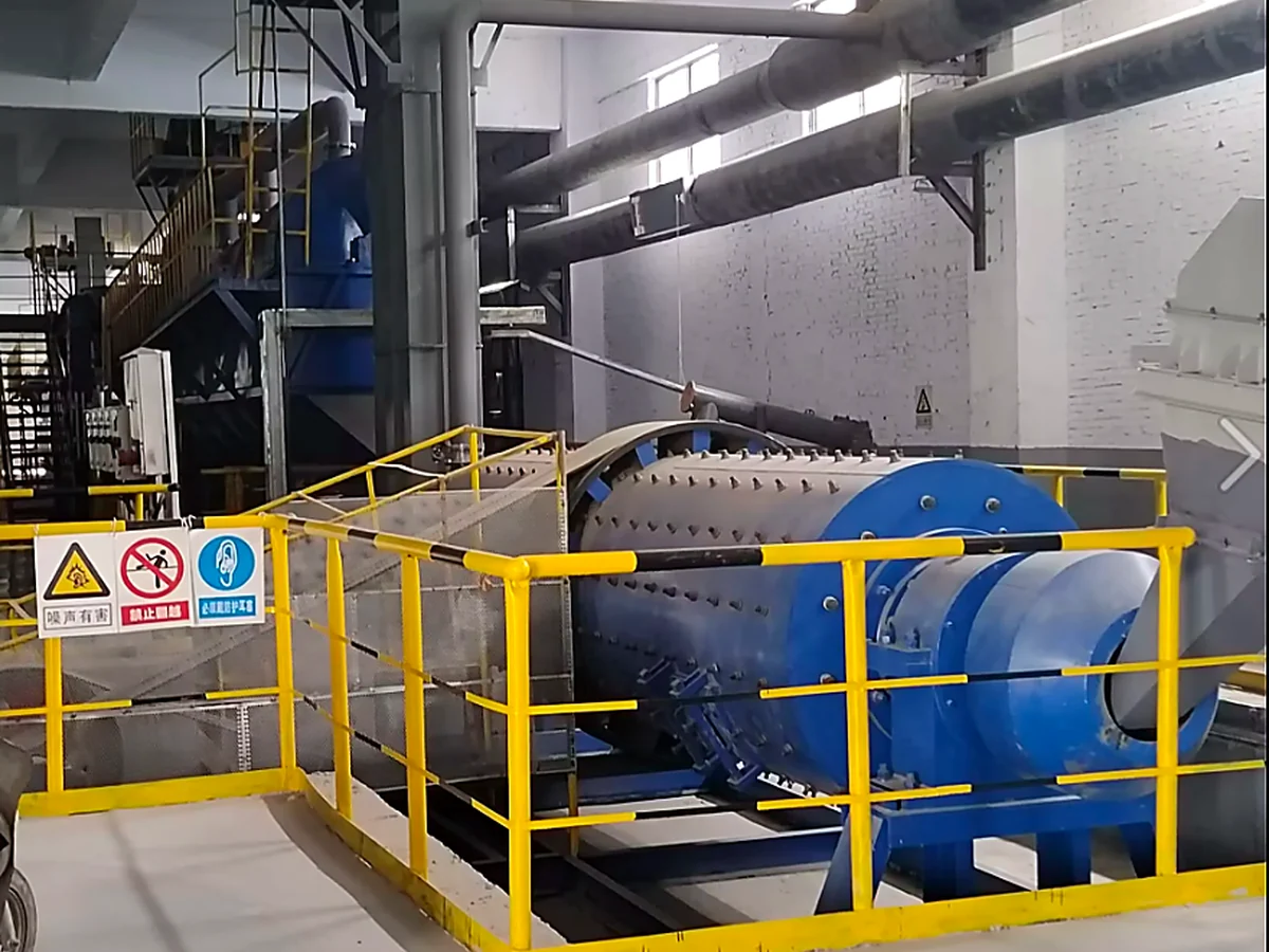 Ball mill installed at an industrial project site